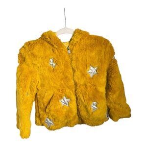 Zara Yellow Faux Fur Jacket